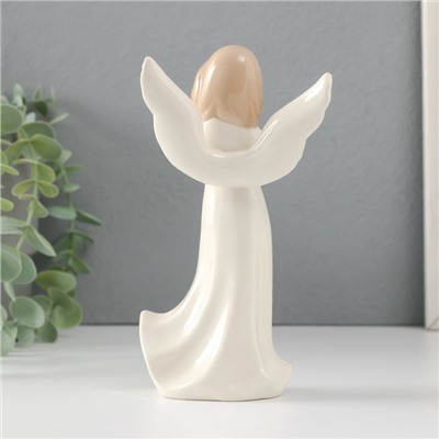 Сувенир керамика "Девочка-ангел в белом платье с розочками" 8,5х5,5х15,5 см